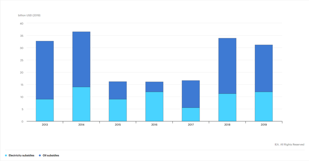 Money spent in Indonesia on electricity and oil subsidies