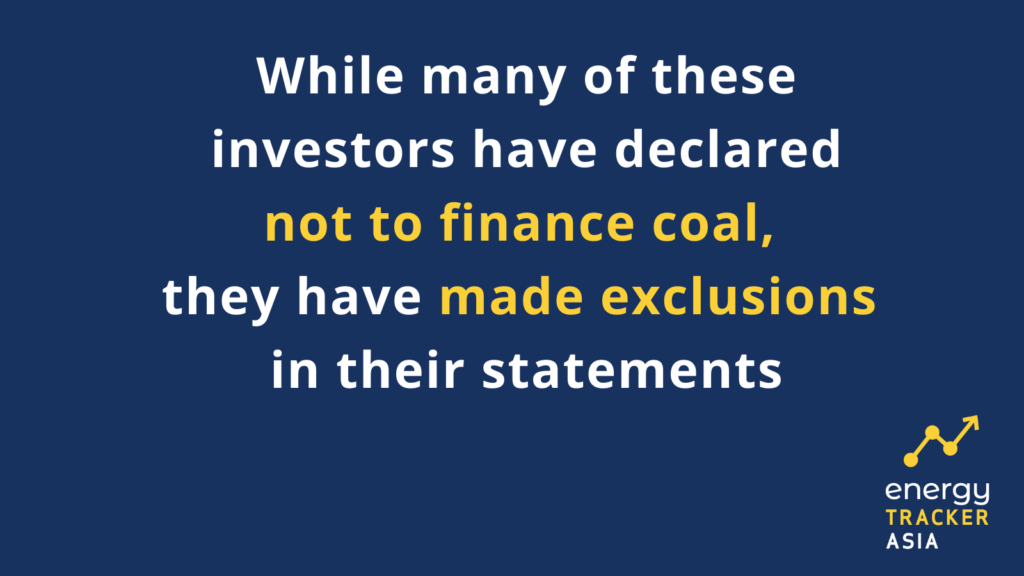 Investors declared not to finance coal graphic