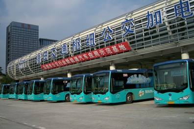 Shenzhen's electric bus fleet is the largest in the world.