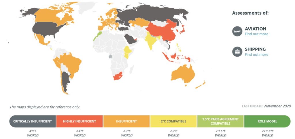 Global Paris Agreement Progress map