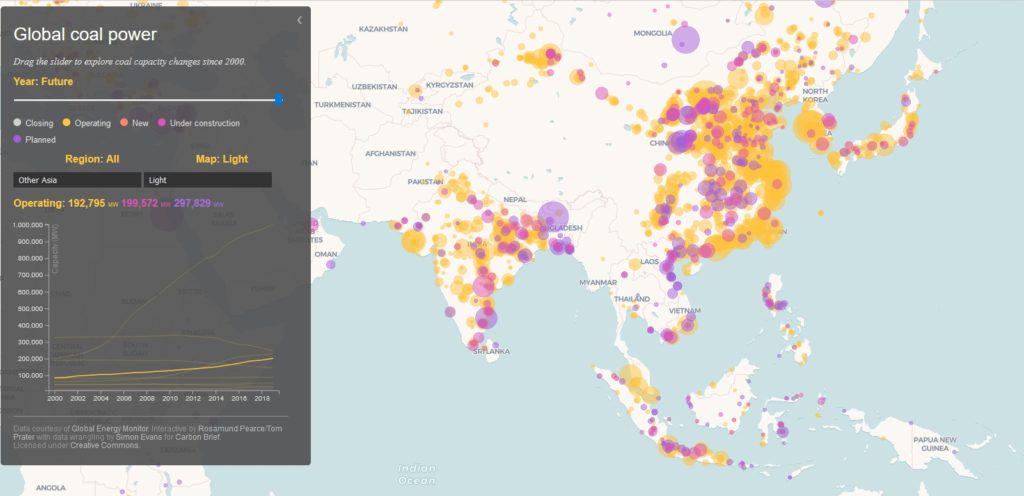 Map of Global Coal Power Plants,