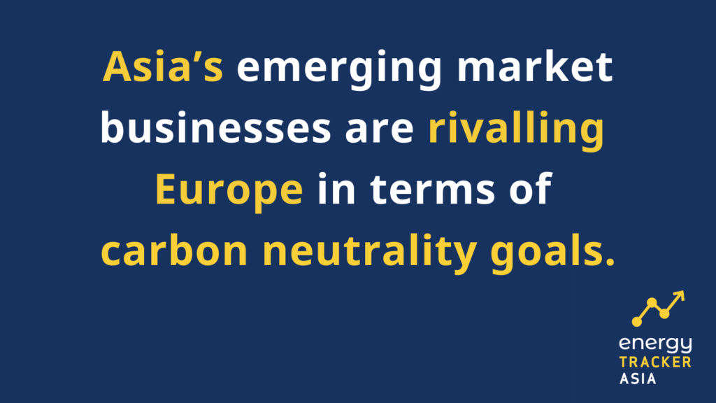 Asia's emerging market businesses are rivalling Europe in terms of carbon neutrality goals