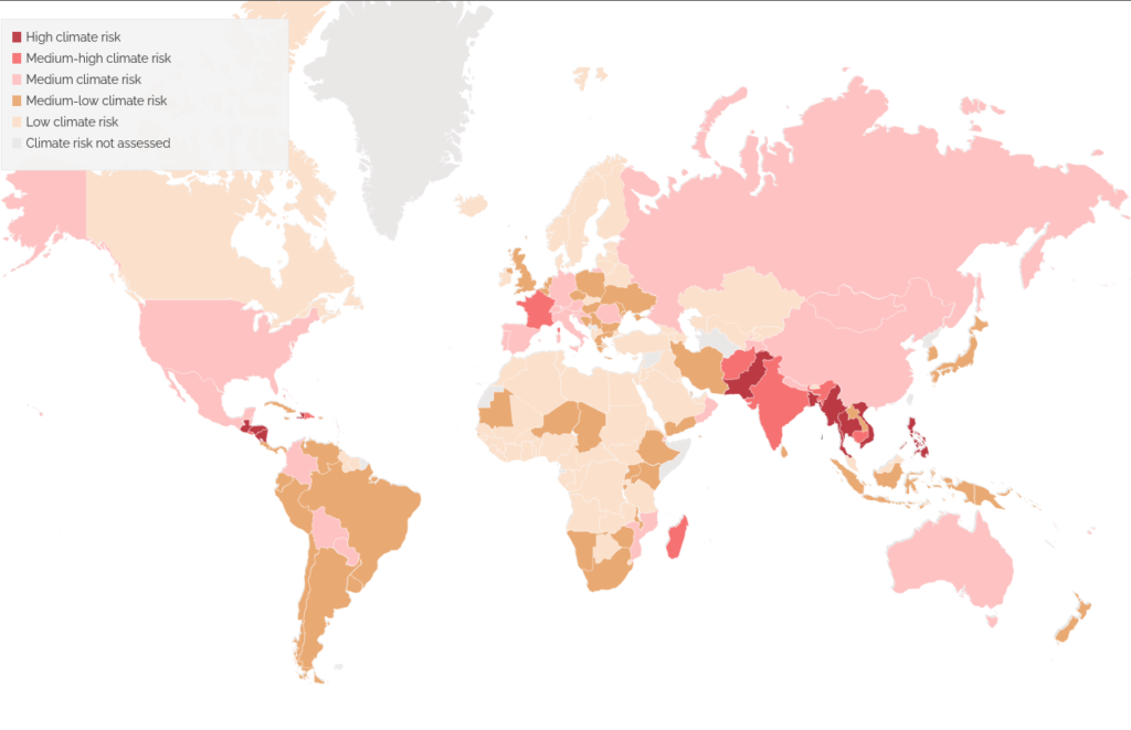 Map of Global Climate Risk, Source: NBS Policy Platform