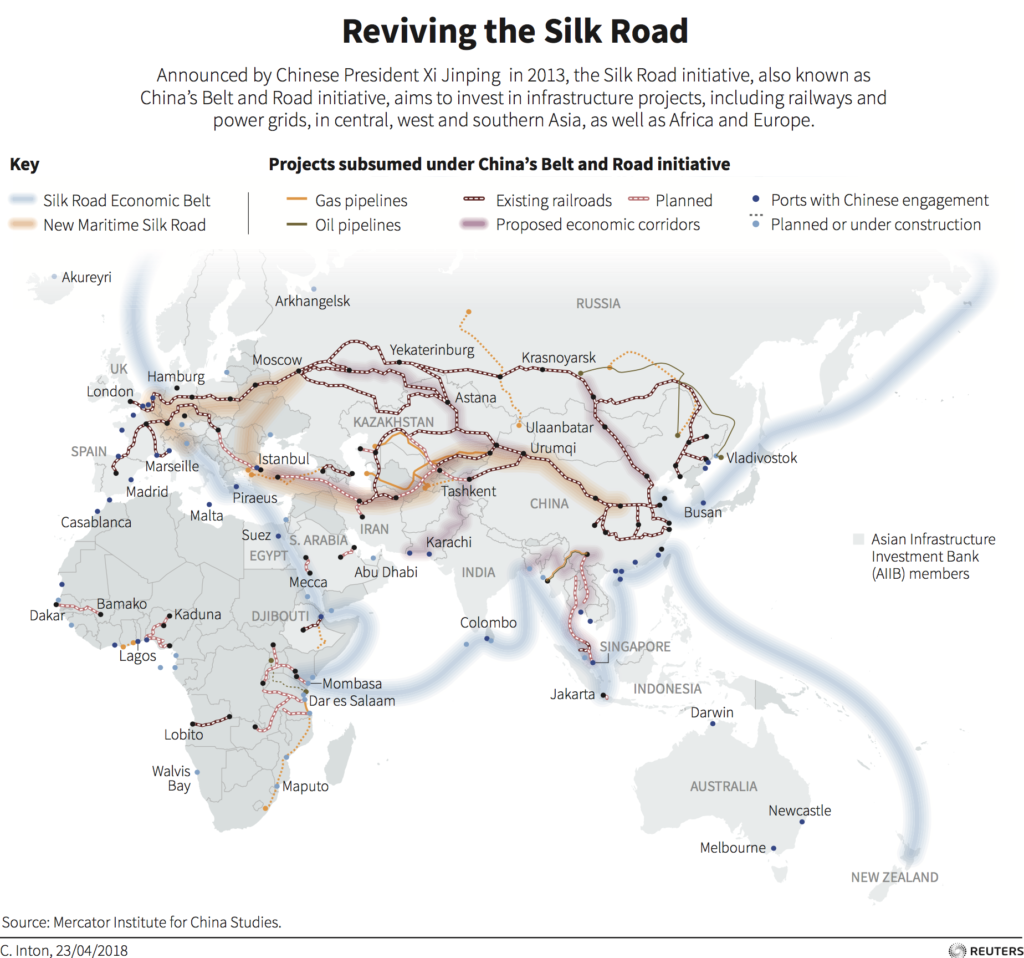 China's belt and road initiative reaches across the globe.
