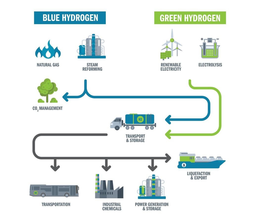 Hydrogen Strategy of Japan. Blue Hydrogen vs. Green Hydrogen, Source: Cheranna Energy