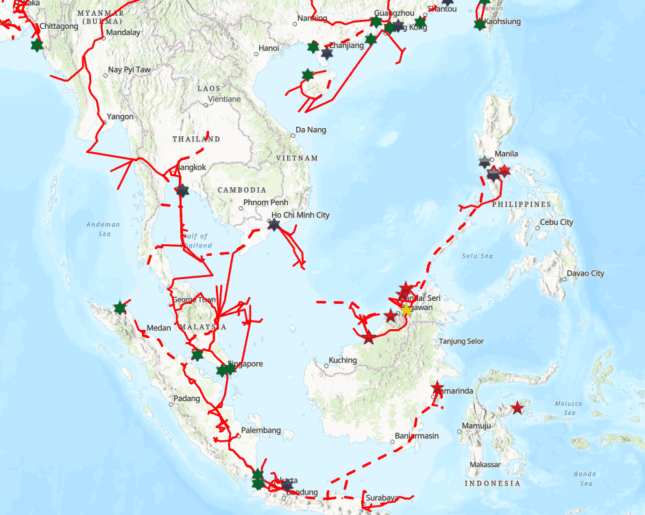 A Map of LNG Projects in Southeast Asia, Source: ExxonMobil