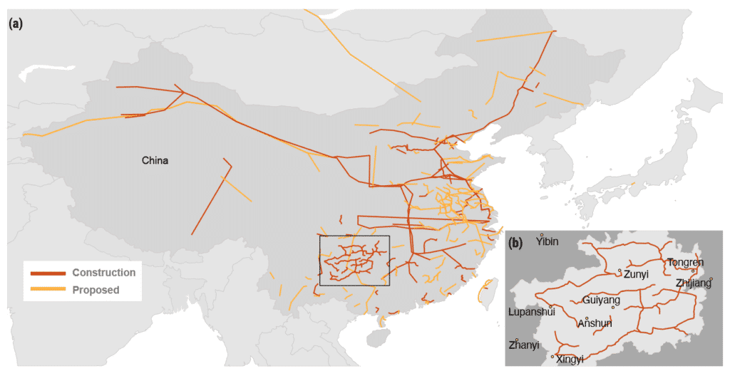 Proposed and In-Construction Gas Pipelines in China, Source: Global Energy Monitor