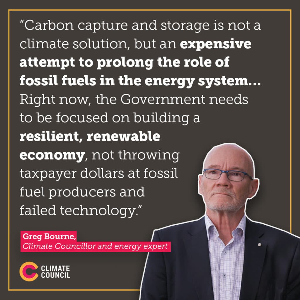 Quote on how carbon capture is not the final solution.