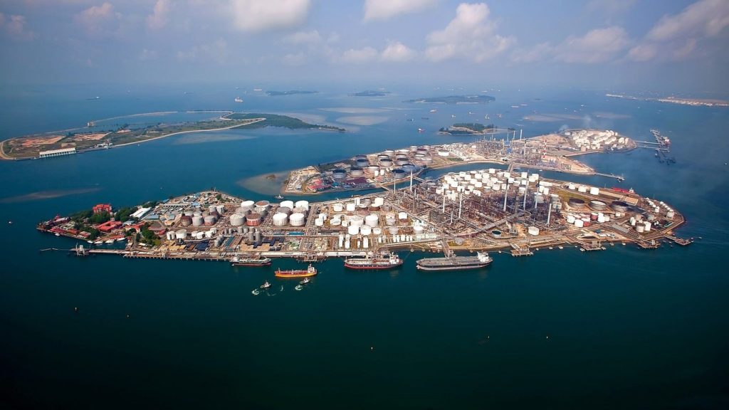 Jurong Island is one of Singapore's main oil and gas production and storage facilities.