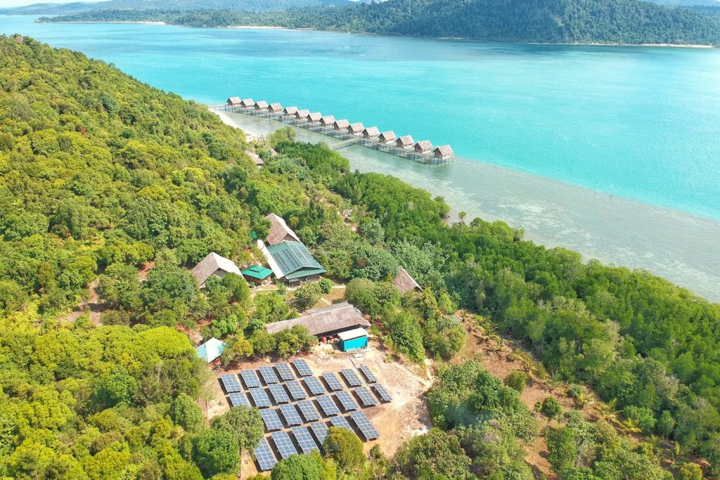 Solar panels as part of a distributed energy system in the Phillipines.