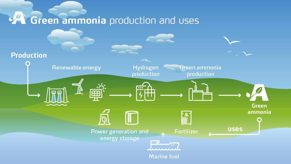 Green ammonia fuel production process.
