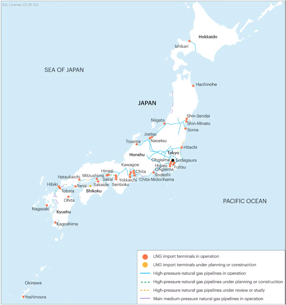 Cơ sở hạ tầng LNG tại Nhật Bản.