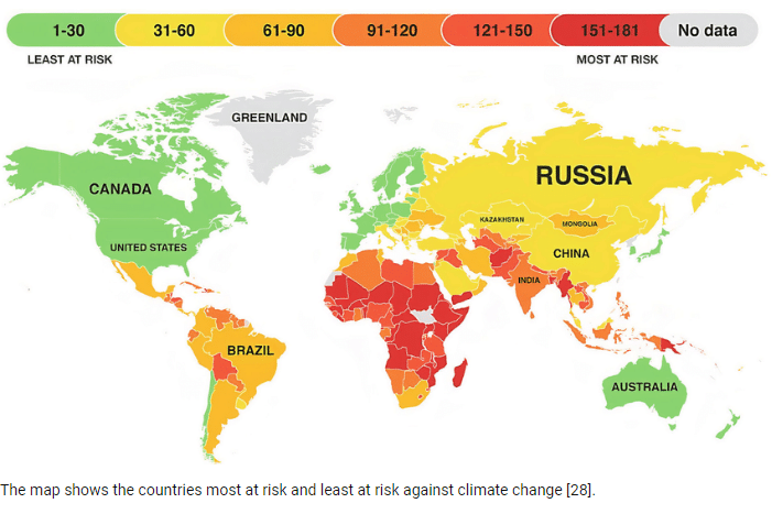 Climate vulnerability map