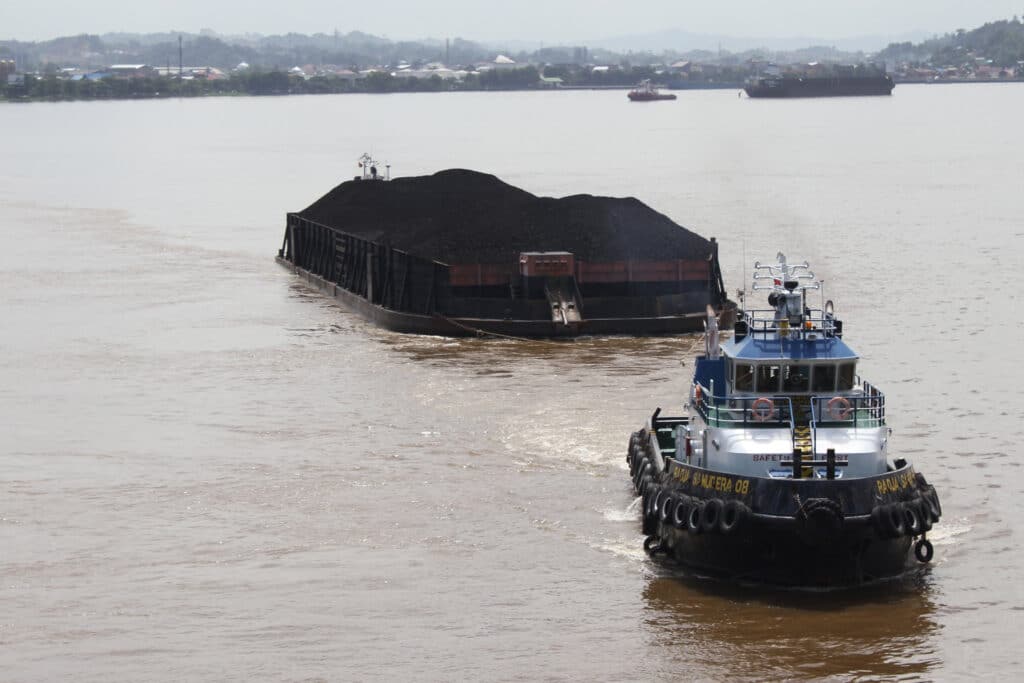 Coal barge in Central Kalimantan, Indonesia