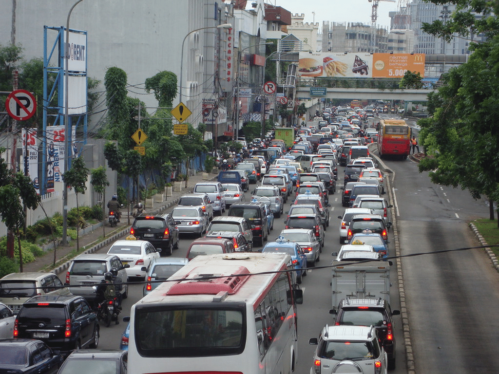 Traffic is a major issue in Jakarta, Indonesia